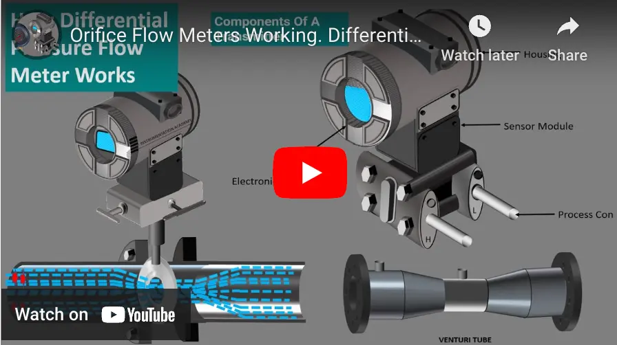 หลักการทำงาน orifice plate flow meter